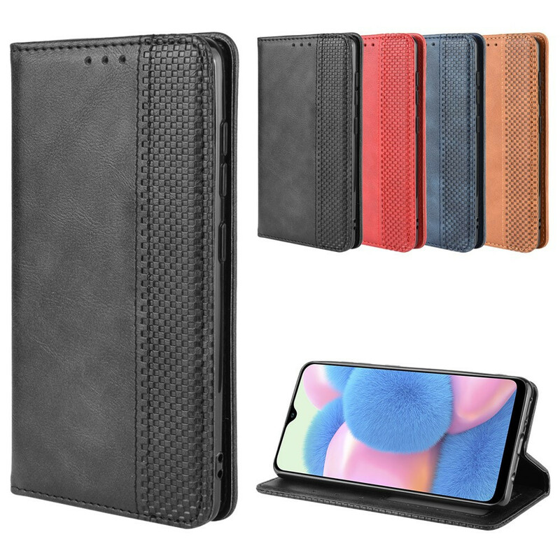 Flip Cover Samsung Galaxy A41 Effet Cuir Vintage Stylisé Flip Cover Samsung Galaxy A41 Effet Cuir Vintage Stylisé