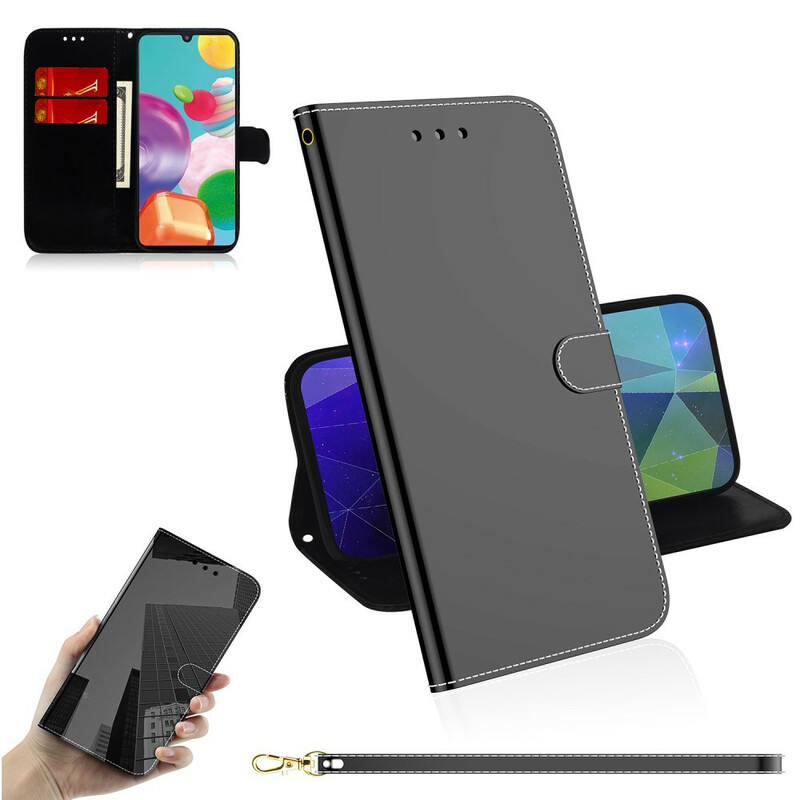 Housse Samsung Galaxy A41 Simili Cuir Couverture MIroir Housse Samsung Galaxy A41 Simili Cuir Couverture MIroir