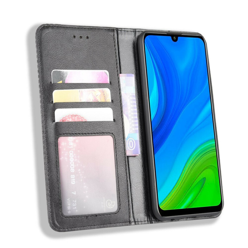 Flip Cover Huawei P Smart 2020 Effet Cuir Vintage Stylisé