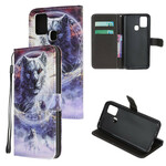 Housse Huawei P Smart 2020 Loup en Hiver avec Lanière Housse Huawei P Smart 2020 Loup en Hiver avec Lanière