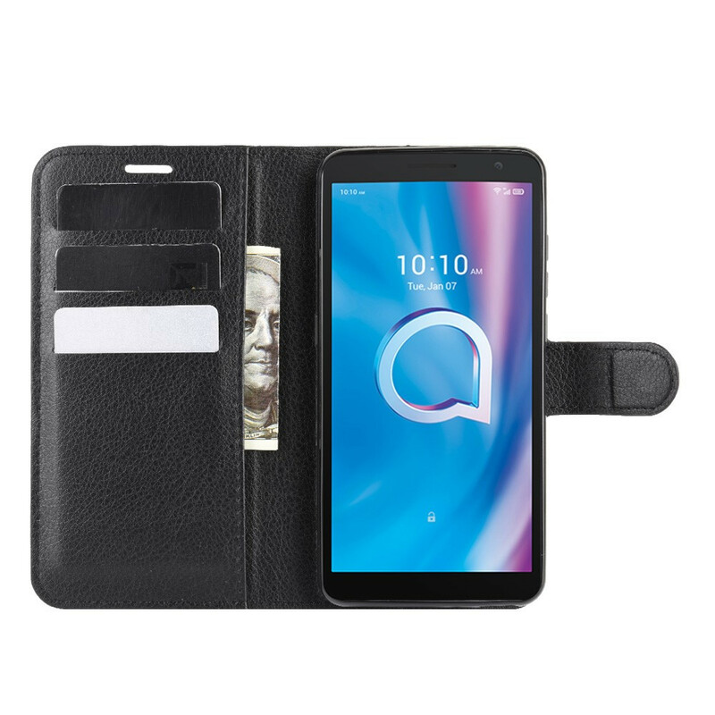 Housse Alcatel 1B Effet Cuir Litchi Classique Housse Alcatel 1B Effet Cuir Litchi Classique