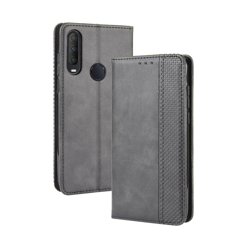 Flip Cover Alcatel 1S / 3L Effet Cuir Vintage Stylisé Flip Cover Alcatel 1S / 3L Effet Cuir Vintage Stylisé