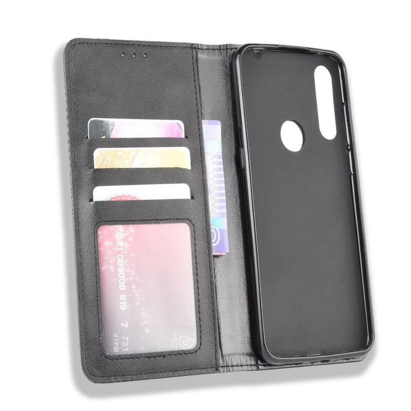 Flip Cover Alcatel 1S / 3L Effet Cuir Vintage Stylisé Flip Cover Alcatel 1S / 3L Effet Cuir Vintage Stylisé