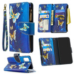 Housse Samsung Galaxy A41 Poche Zippée Papillons Housse Samsung Galaxy A41 Poche Zippée Papillons