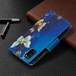 Housse Samsung Galaxy A41 Poche Zippée Papillons Housse Samsung Galaxy A41 Poche Zippée Papillons