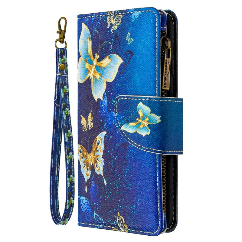 Housse Samsung Galaxy A41 Poche Zippée Papillons Housse Samsung Galaxy A41 Poche Zippée Papillons