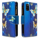 Housse Samsung Galaxy A41 Poche Zippée Papillons Housse Samsung Galaxy A41 Poche Zippée Papillons