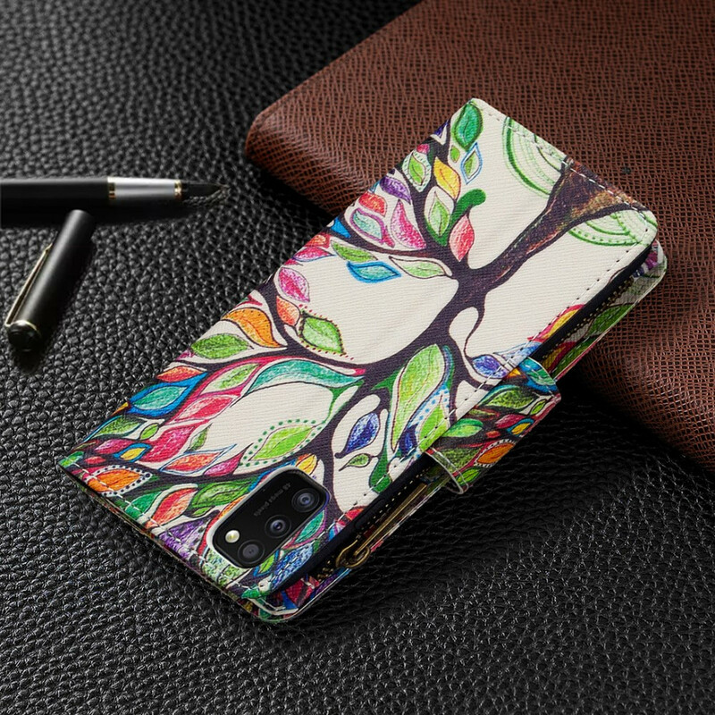 Housse Samsung Galaxy A41 Poche Zippée Arbre