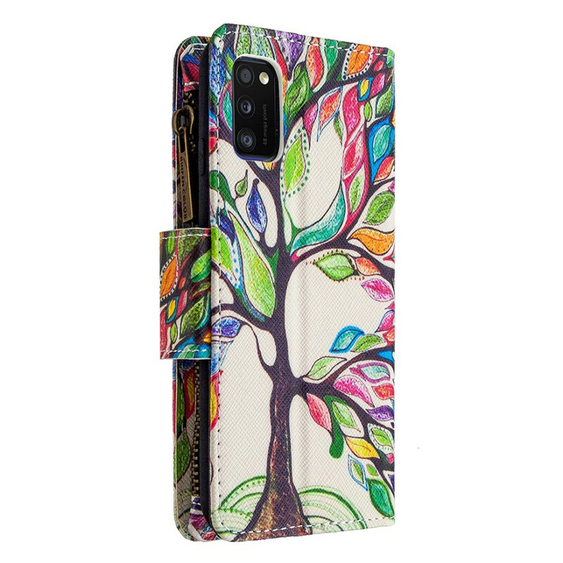 Housse Samsung Galaxy A41 Poche Zippée Arbre