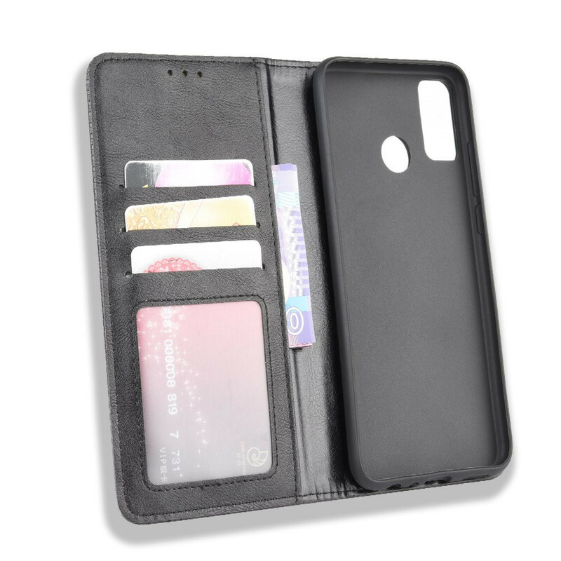 Flip Cover Honor 9X Lite Effet Cuir Vintage Stylisé Flip Cover Honor 9X Lite Effet Cuir Vintage Stylisé