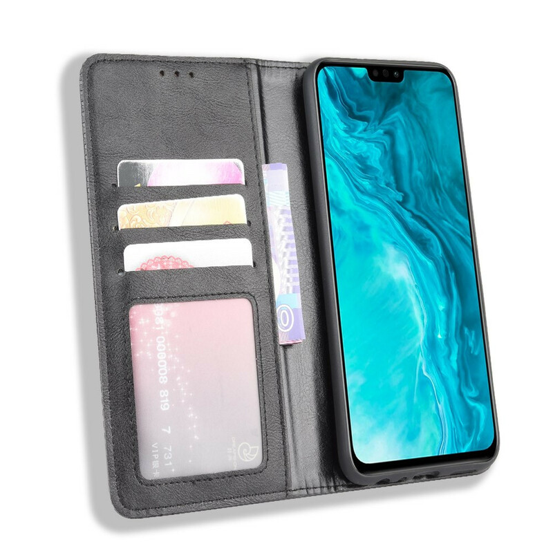 Flip Cover Honor 9X Lite Effet Cuir Vintage Stylisé Flip Cover Honor 9X Lite Effet Cuir Vintage Stylisé