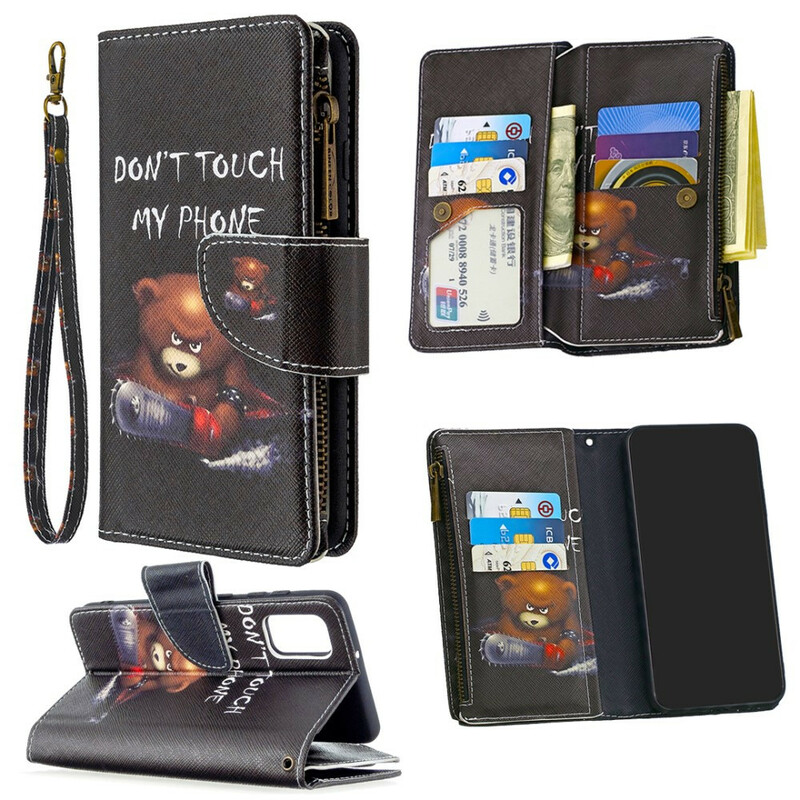 Housse Samsung Galaxy A41 Poche Zippée Ours Housse Samsung Galaxy A41 Poche Zippée Ours
