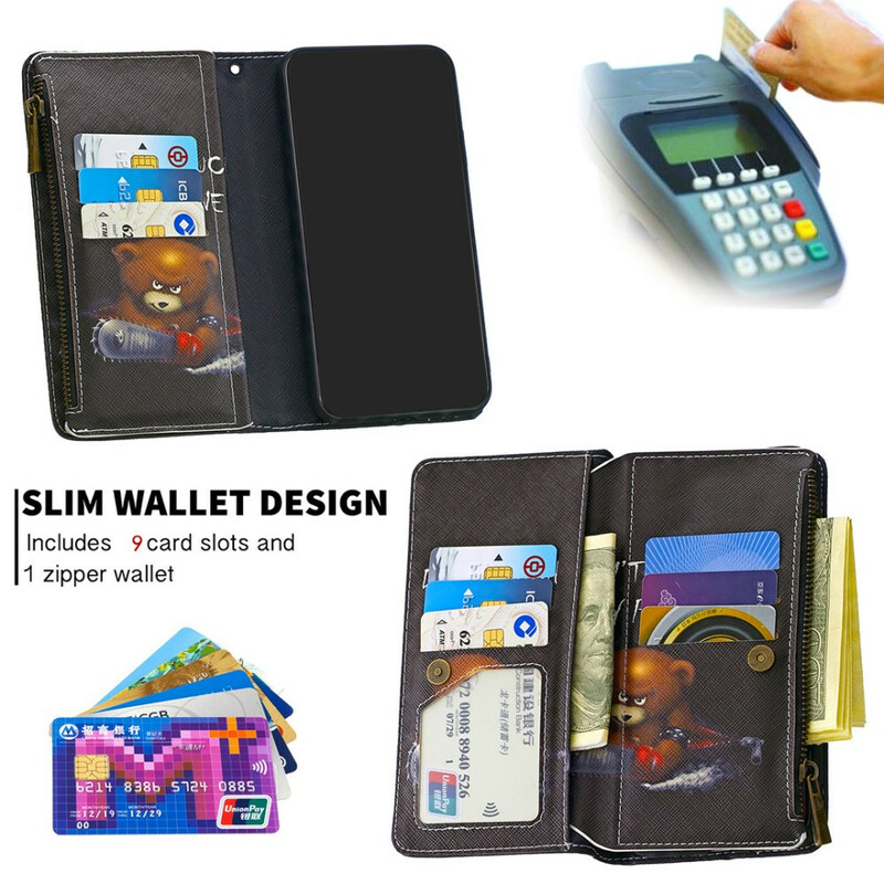 Housse Samsung Galaxy A41 Poche Zippée Ours Housse Samsung Galaxy A41 Poche Zippée Ours