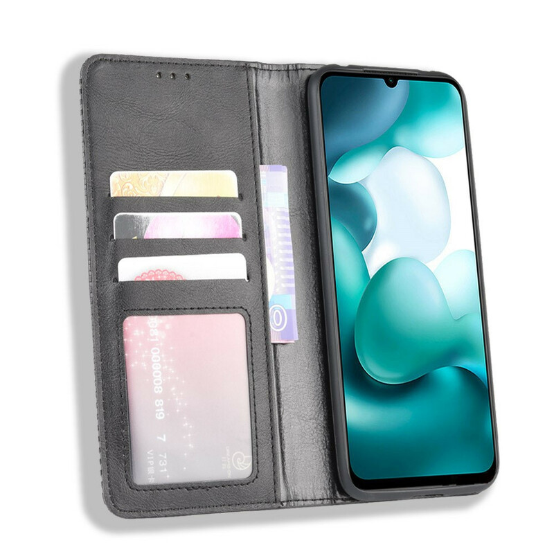 Flip Cover Xiaomi Mi 10 Lite Effet Cuir Vintage Stylisé Flip Cover Xiaomi Mi 10 Lite Effet Cuir Vintage Stylisé