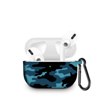 Coque AirPods Pro Silicone Camouflage avec Mousqueton