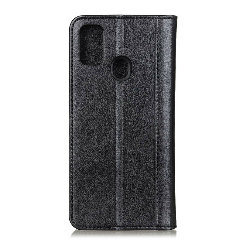 Flip Cover Samsung Galaxy A21s Cuir Litchi Fendu Élégance Flip Cover Samsung Galaxy A21s Cuir Litchi Fendu Élégance