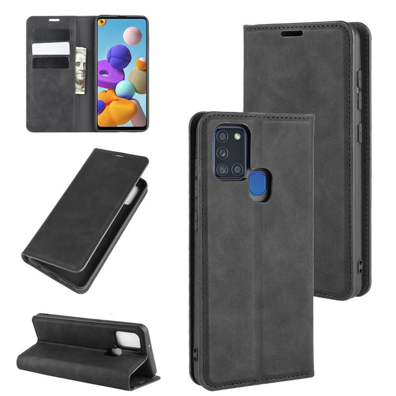 Flip Cover Samsung Galaxy A21s Effet Cuir Douceur