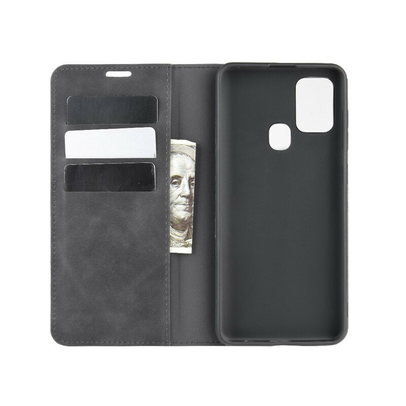 Flip Cover Samsung Galaxy A21s Effet Cuir Douceur Flip Cover Samsung Galaxy A21s Effet Cuir Douceur