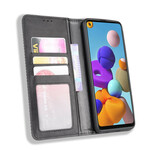 Flip Cover Samsung Galaxy A21s Effet Cuir Vintage Stylisé Flip Cover Samsung Galaxy A21s Effet Cuir Vintage Stylisé