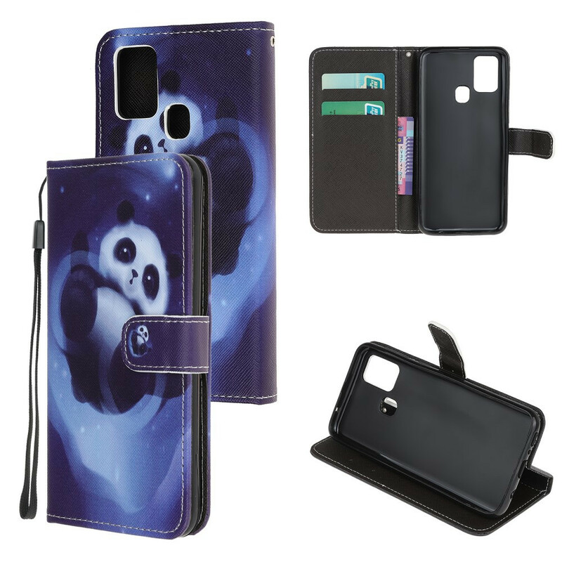 Housse Samsung Galaxy A21s Panda Space à Lanière Housse Samsung Galaxy A21s Panda Space à Lanière