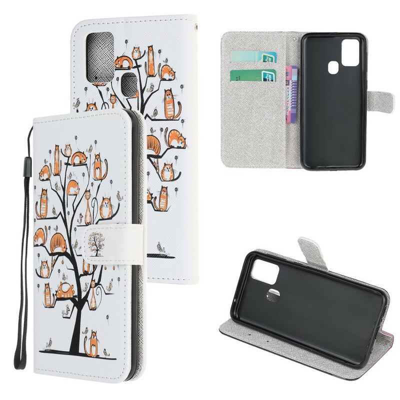 Housse Samsung Galaxy A21s Funky Cats à Lanière Housse Samsung Galaxy A21s Funky Cats à Lanière
