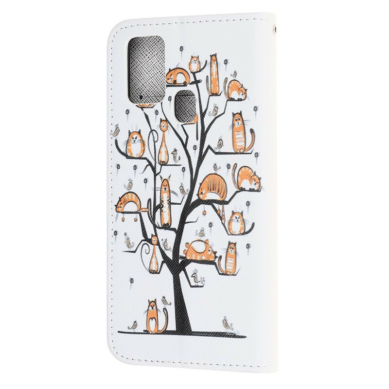 Housse Samsung Galaxy A21s Funky Cats à Lanière Housse Samsung Galaxy A21s Funky Cats à Lanière