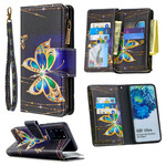 Housse Samsung Galaxy S20 Ultra Poche Zippée Papillons Housse Samsung Galaxy S20 Ultra Poche Zippée Papillons