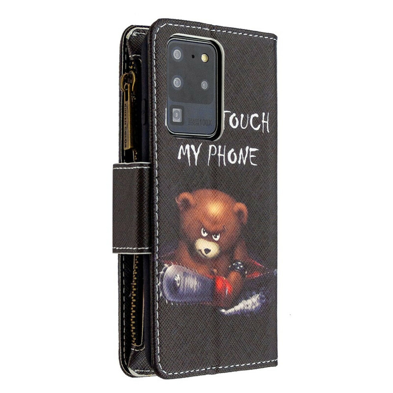 Housse Samsung Galaxy S20 Ultra Poche Zippée Ours Housse Samsung Galaxy S20 Ultra Poche Zippée Ours