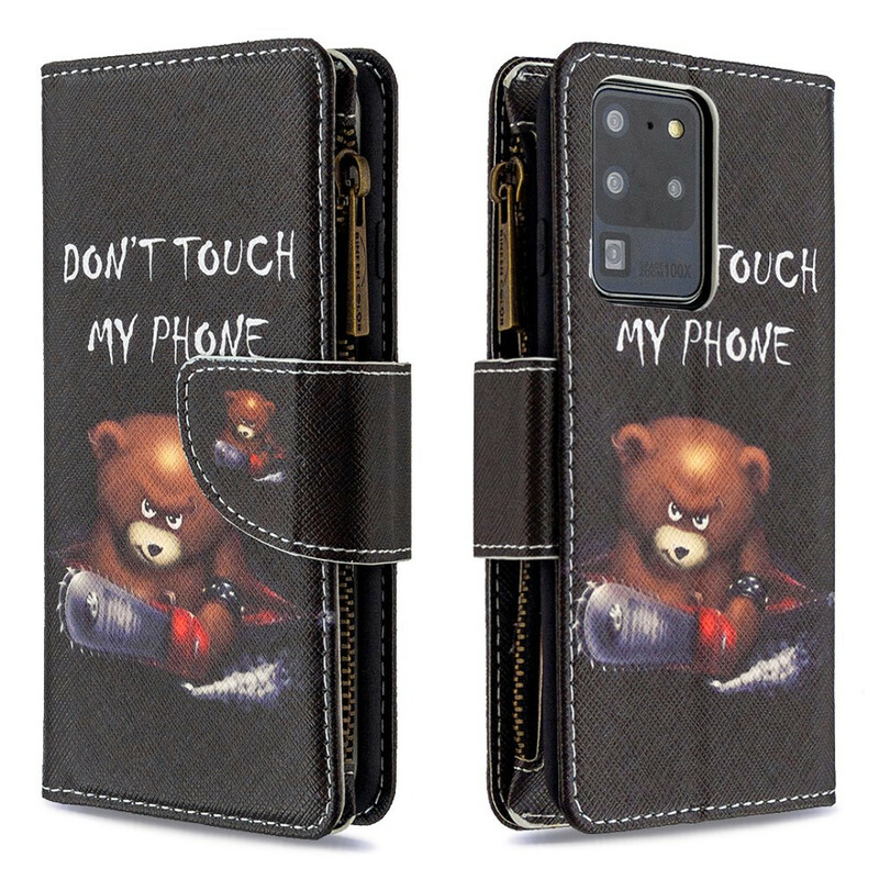 Housse Samsung Galaxy S20 Ultra Poche Zippée Ours Housse Samsung Galaxy S20 Ultra Poche Zippée Ours
