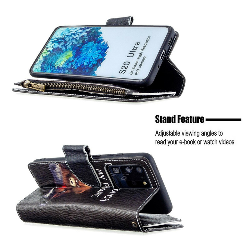 Housse Samsung Galaxy S20 Ultra Poche Zippée Ours Housse Samsung Galaxy S20 Ultra Poche Zippée Ours