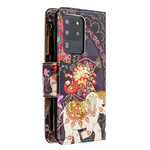 Housse Samsung Galaxy S20 Ultra Poche Zippée Éléphant