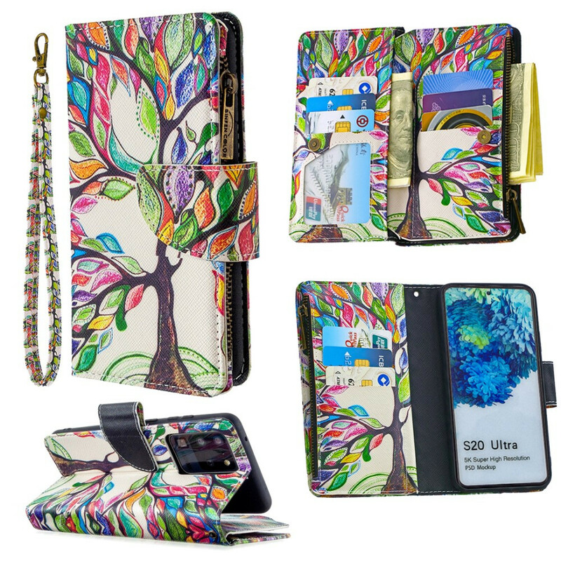 Housse Samsung Galaxy S20 Ultra Poche Zippée Arbre Housse Samsung Galaxy S20 Ultra Poche Zippée Arbre