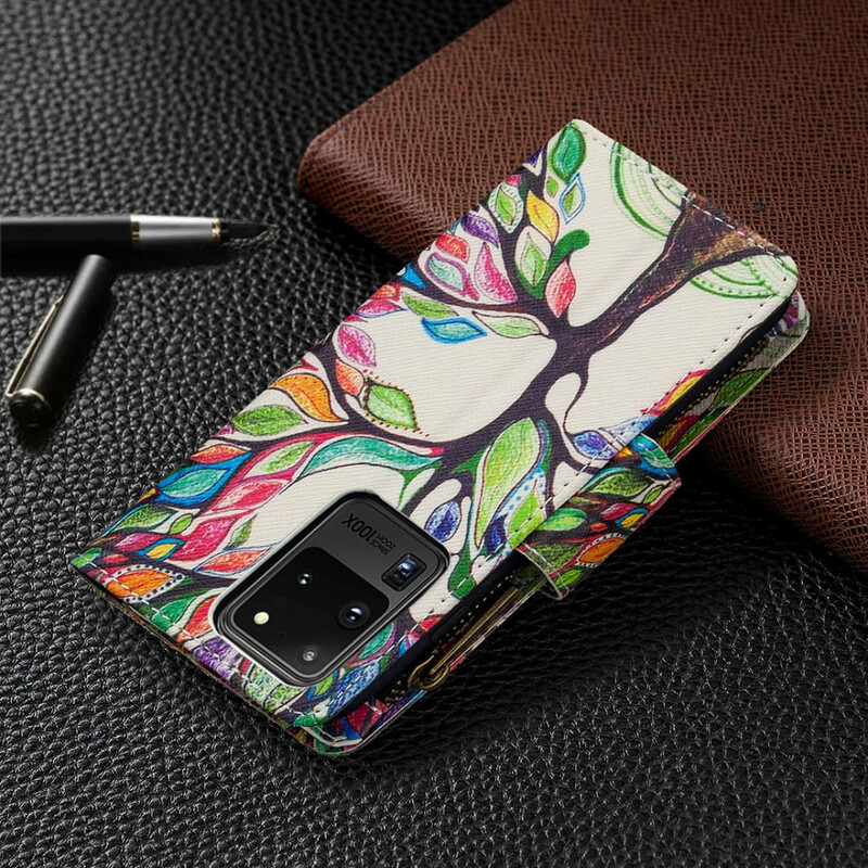 Housse Samsung Galaxy S20 Ultra Poche Zippée Arbre Housse Samsung Galaxy S20 Ultra Poche Zippée Arbre