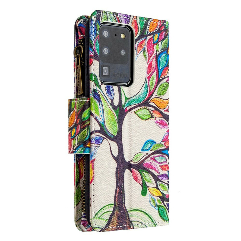 Housse Samsung Galaxy S20 Ultra Poche Zippée Arbre Housse Samsung Galaxy S20 Ultra Poche Zippée Arbre