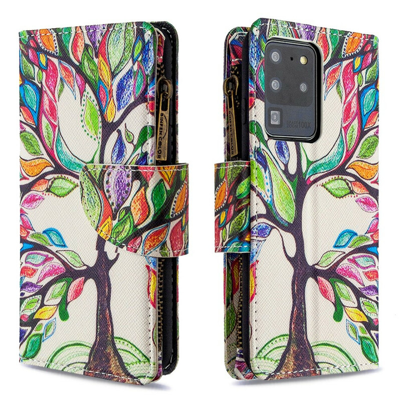 Housse Samsung Galaxy S20 Ultra Poche Zippée Arbre Housse Samsung Galaxy S20 Ultra Poche Zippée Arbre