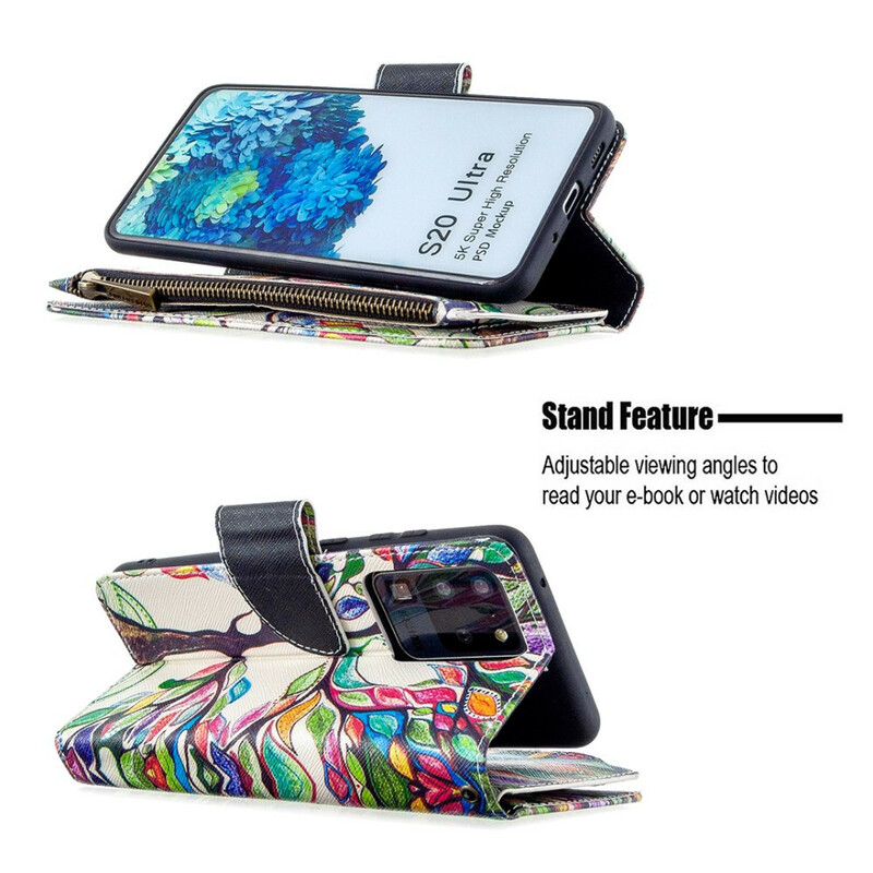 Housse Samsung Galaxy S20 Ultra Poche Zippée Arbre Housse Samsung Galaxy S20 Ultra Poche Zippée Arbre