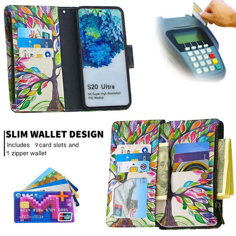 Housse Samsung Galaxy S20 Ultra Poche Zippée Arbre Housse Samsung Galaxy S20 Ultra Poche Zippée Arbre