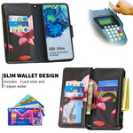 Housse Samsung Galaxy S20 Ultra Poche Zippée Fleur Housse Samsung Galaxy S20 Ultra Poche Zippée Fleur