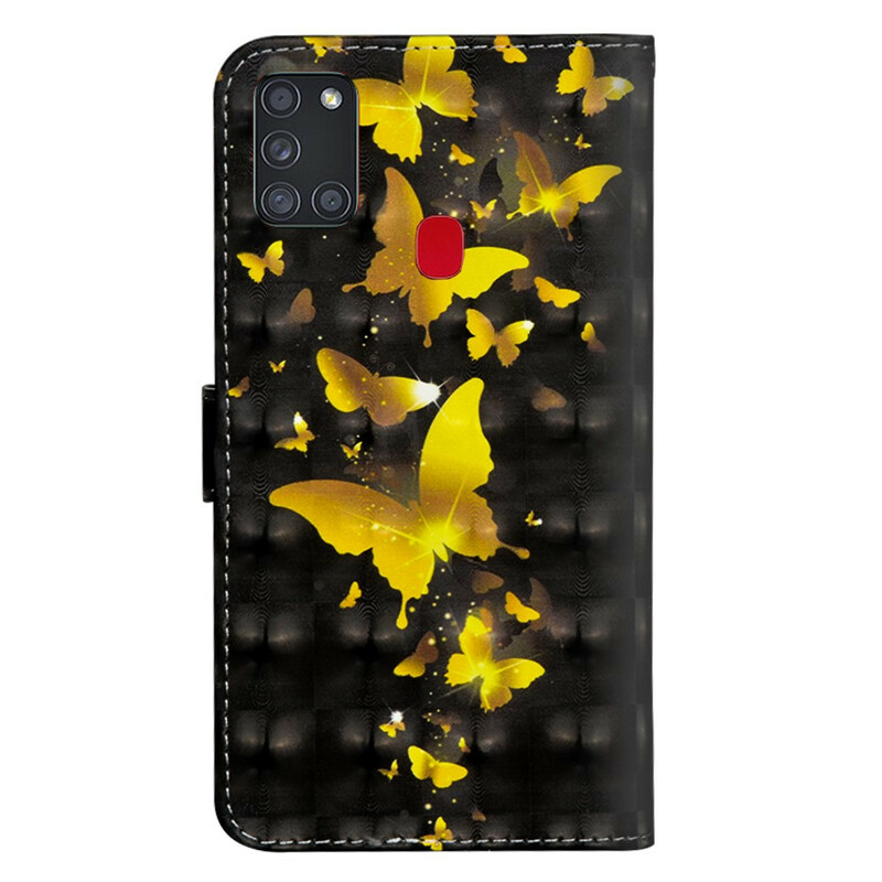 Housse Samsung Galaxy A21s Papillons Jaunes Housse Samsung Galaxy A21s Papillons Jaunes