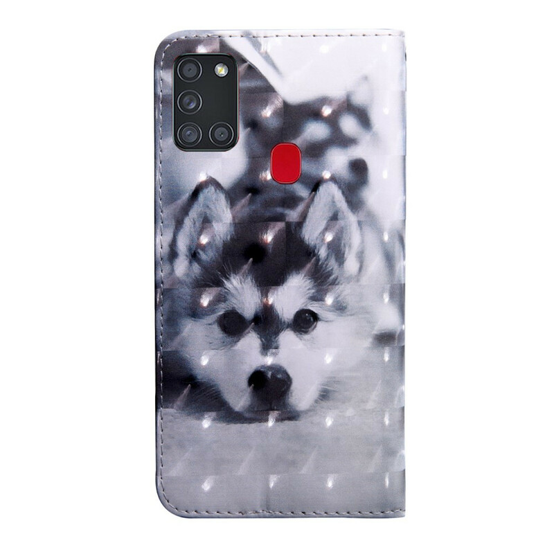 Housse Samsung Galaxy A21s Chien Noir et Blanc Housse Samsung Galaxy A21s Chien Noir et Blanc