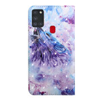 Housse Samsung Galaxy A21s Loup Aquarelle