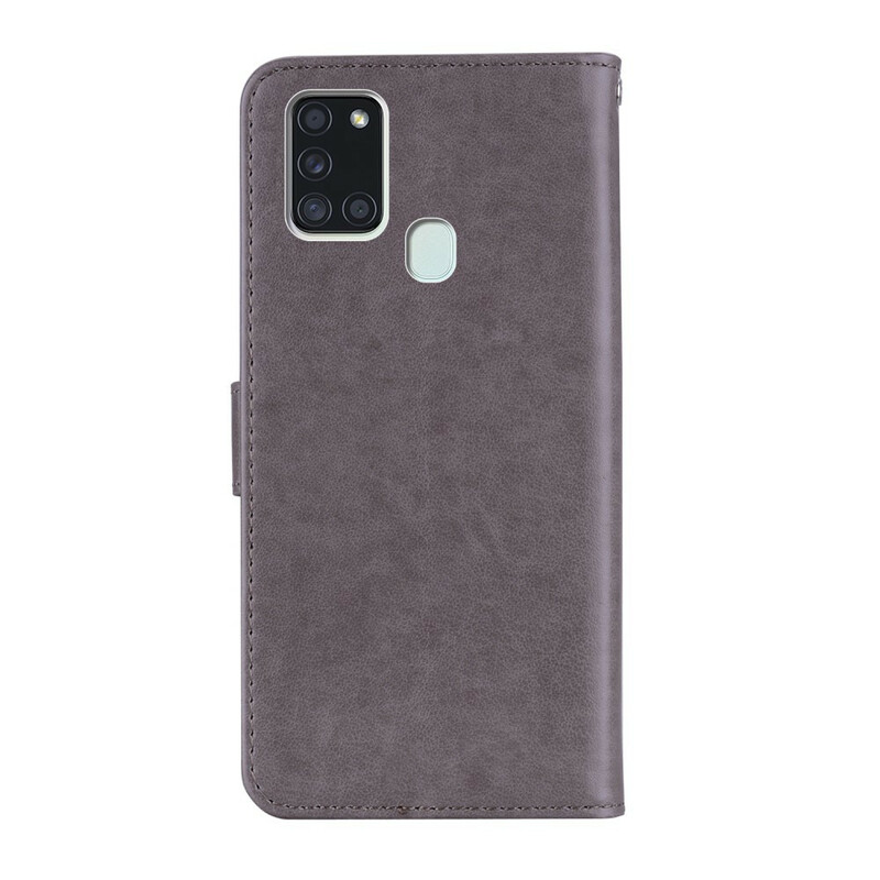 Housse Samsung Galaxy A21s Hibou Mandala et Breloque