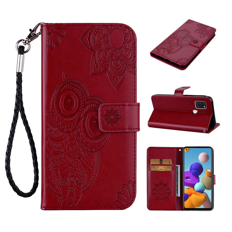Housse Samsung Galaxy A21s Hibou Mandala et Lanière Housse Samsung Galaxy A21s Hibou Mandala et Lanière