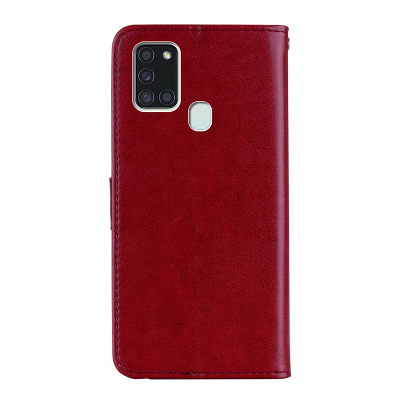 Housse Samsung Galaxy A21s Hibou Mandala et Lanière