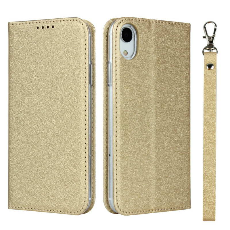 Flip Cover iPhone XR Style Cuir Douceur avec Lanière Ma Coque