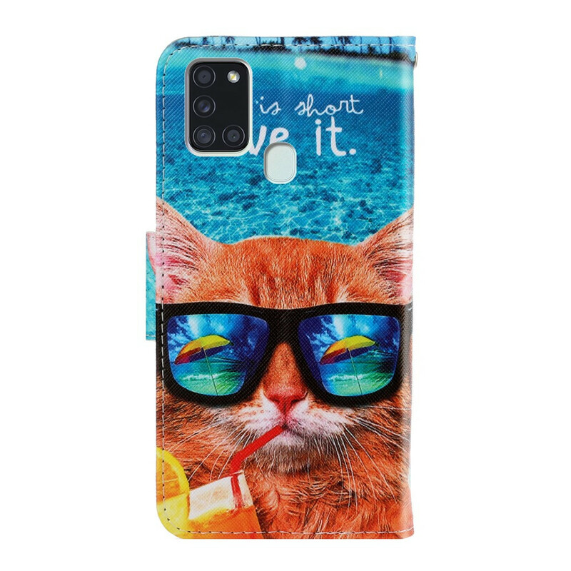 Housse Samsung Galaxy A21s Cat Live It à Lanière