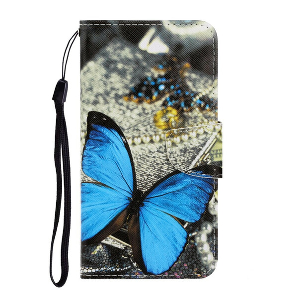 Housse Samsung Galaxy A21s Variations Papillons à Lanière
