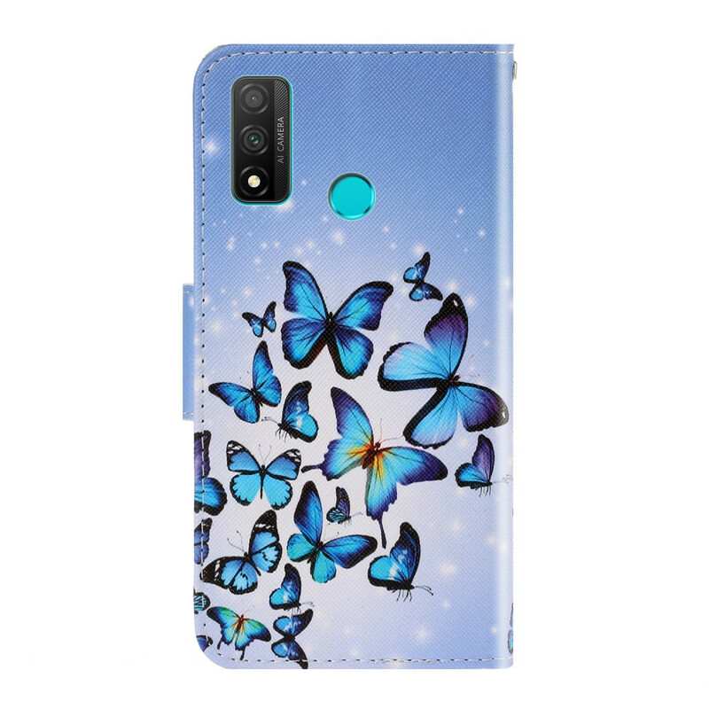 Housse Huawei P Smart 2020 Variations Papillons à Lanière