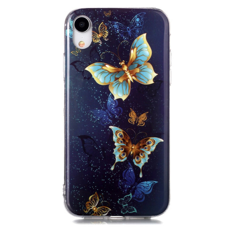Coque iPhone XR Série Papillons Fluorescente