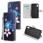 Housse iPhone XR Fleurs Lunaires à Lanière Housse iPhone XR Fleurs Lunaires à Lanière